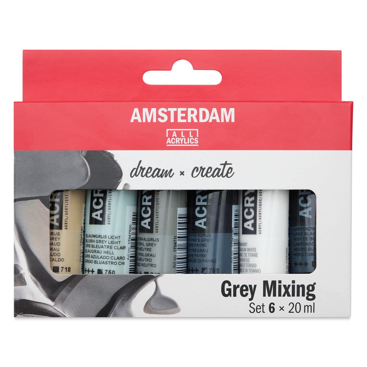 Amsterdam Standard Series Acrylics - Set of 6, Grey Mixing, 20 ml Tubes